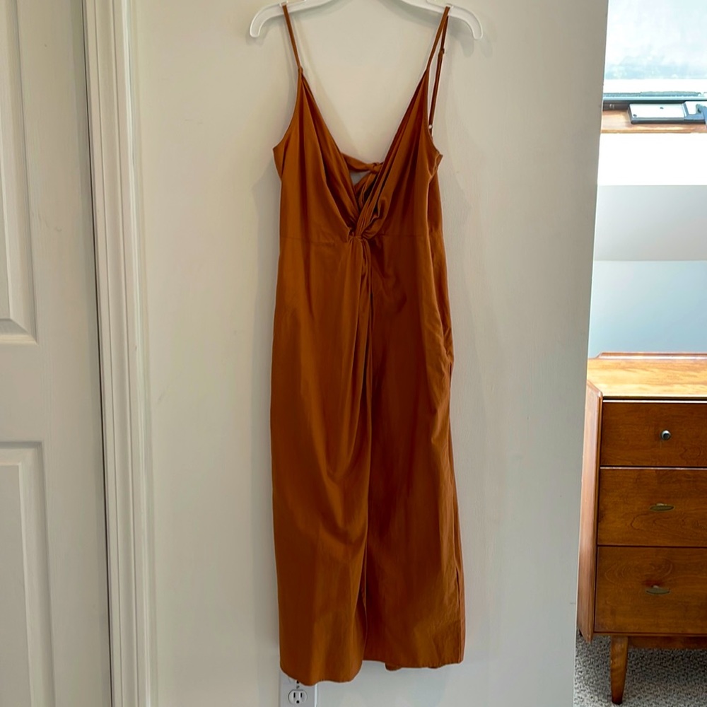 Urban Outfitters cotton sundress.  Size M Soft Ochre brown tie back front slit
